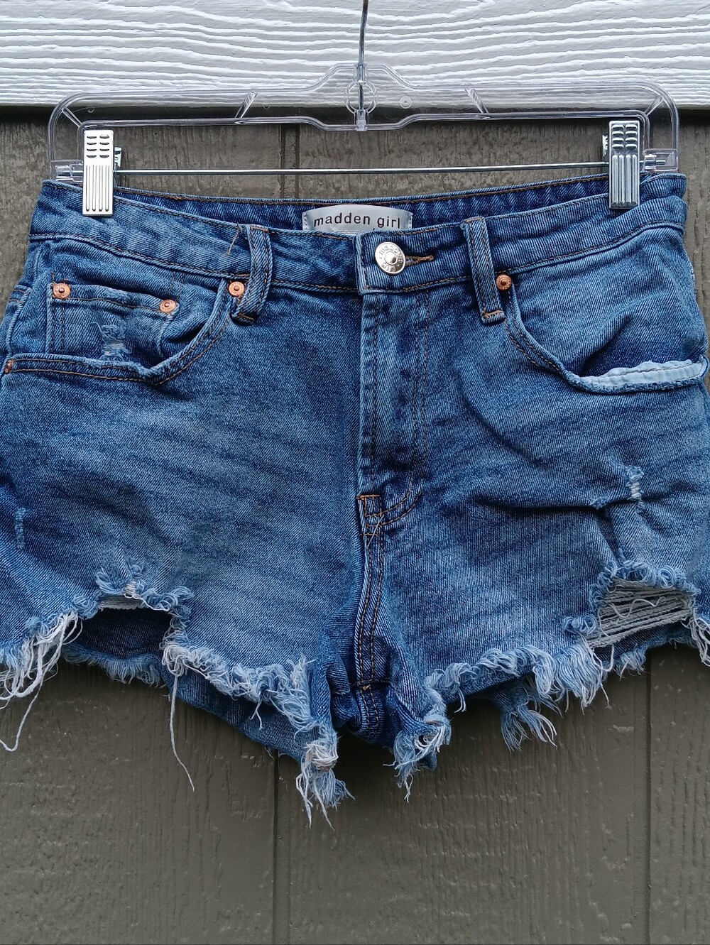 Madden Girl Distressed Cut-Off Denim Jean Shorts Size 7